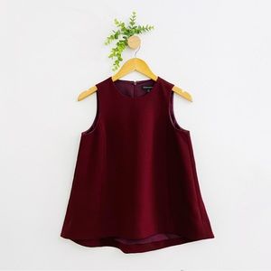 Banana Republic Burgundy Sleeveless Crew Neck Career Blouse Top